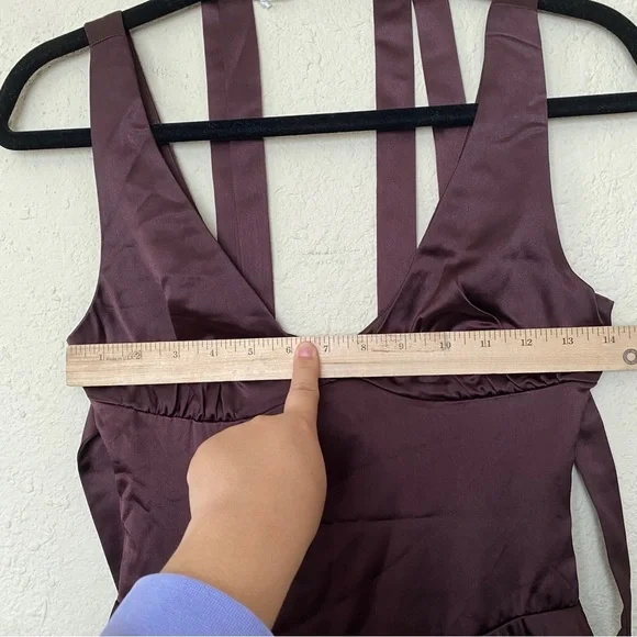 HOUSE OF CB 'Shiema' Rich Brown Mini Dress NWOT size XS regular length - Picture 7 of 11